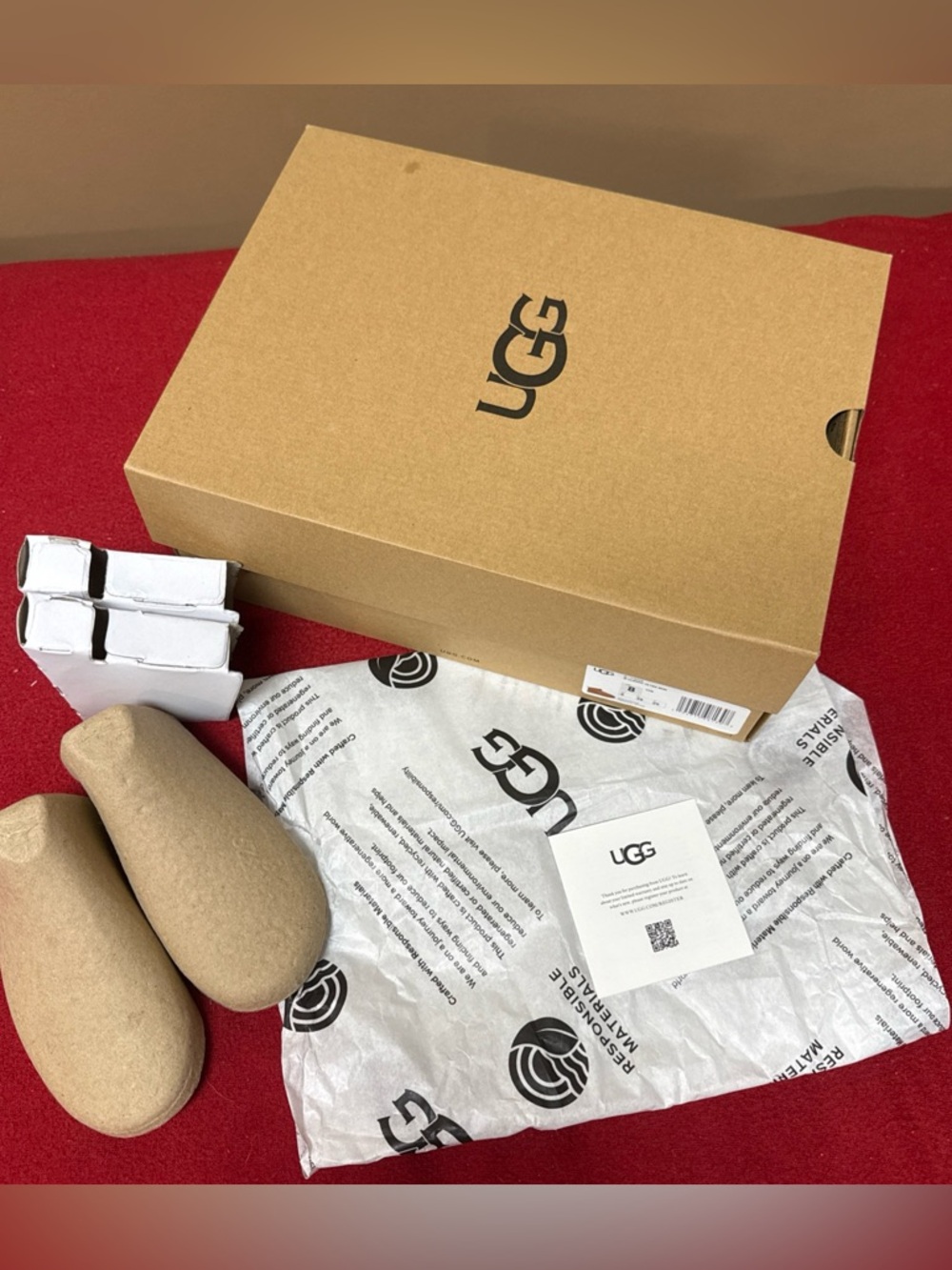 UGG Empty Shoe Replacement Storage Tan  Box 13x9.5x4.75” Original Tissue Paper